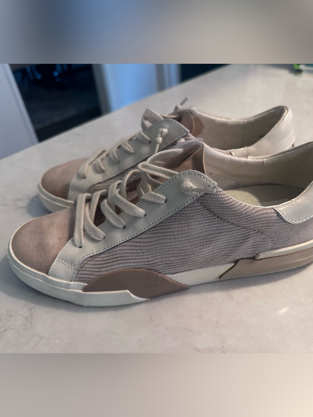 Dolce Vita Zina Women's Neutral Taupe Lace-Up Casual Sneakers